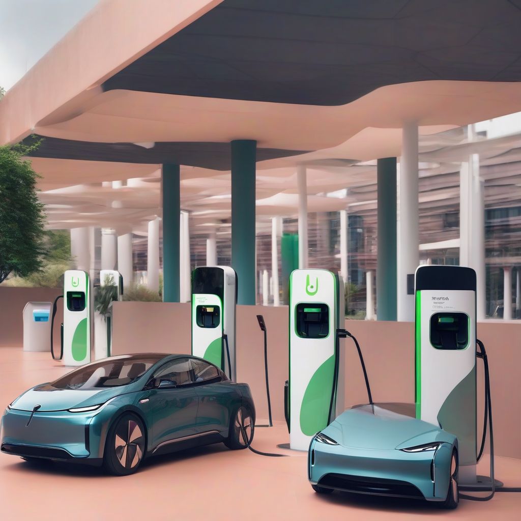 Electric Vehicles Charging at a Station