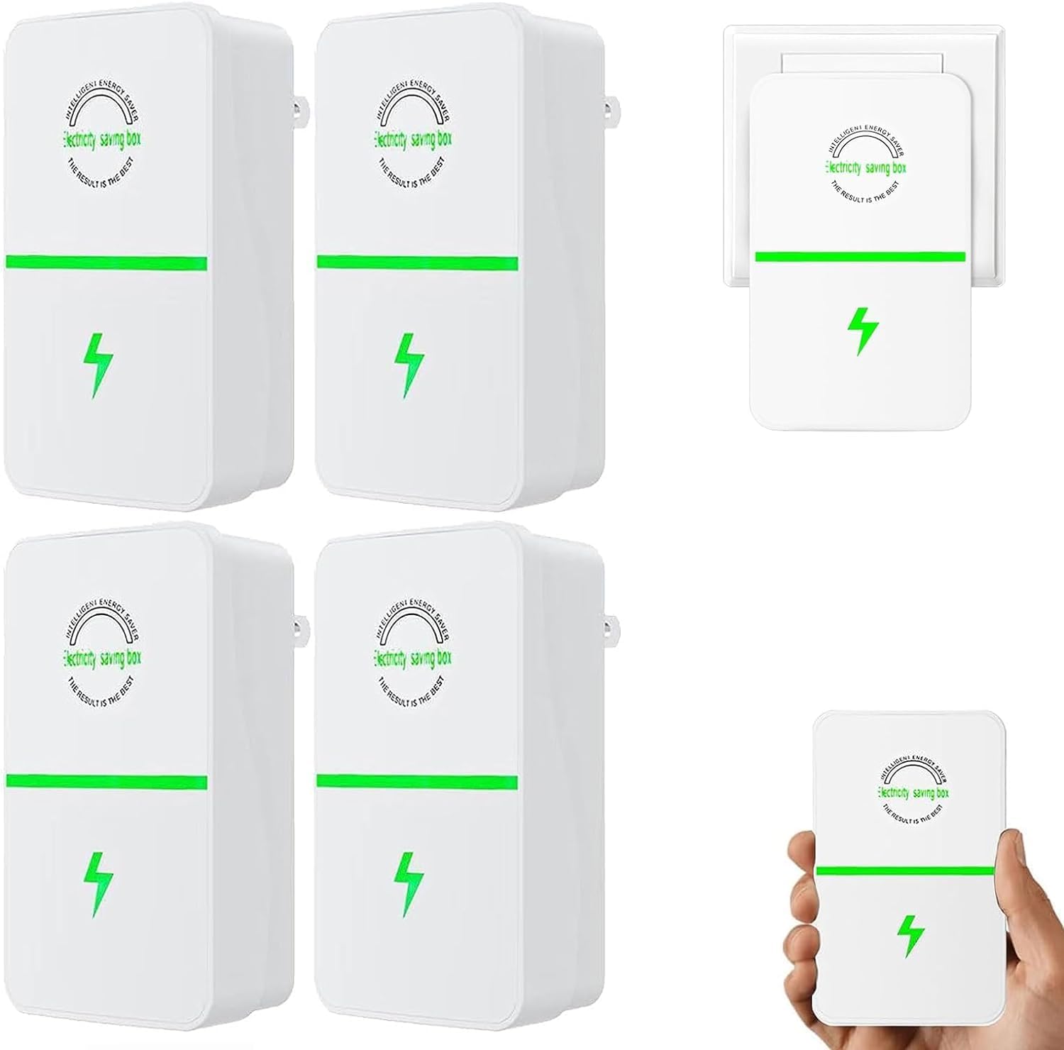 Power Saver Home Stop Watt Energy Saving Device, Magic Power Saver Electricity Saving Box, High Efficiency Household Stable Voltage Device US Plug 4 Pack