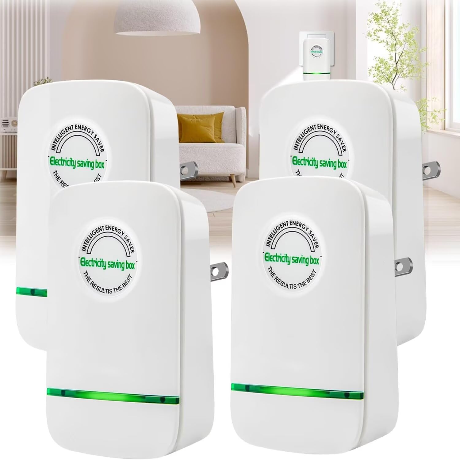 Stopwatt Energy Saving Device,Esaver Watt Power Factor Saver,Household Office Power Saver Electricity Saving Box Device Save Electricity,Smart Energy Savers Us Plug 90v-250v 30kw 4 Pack White