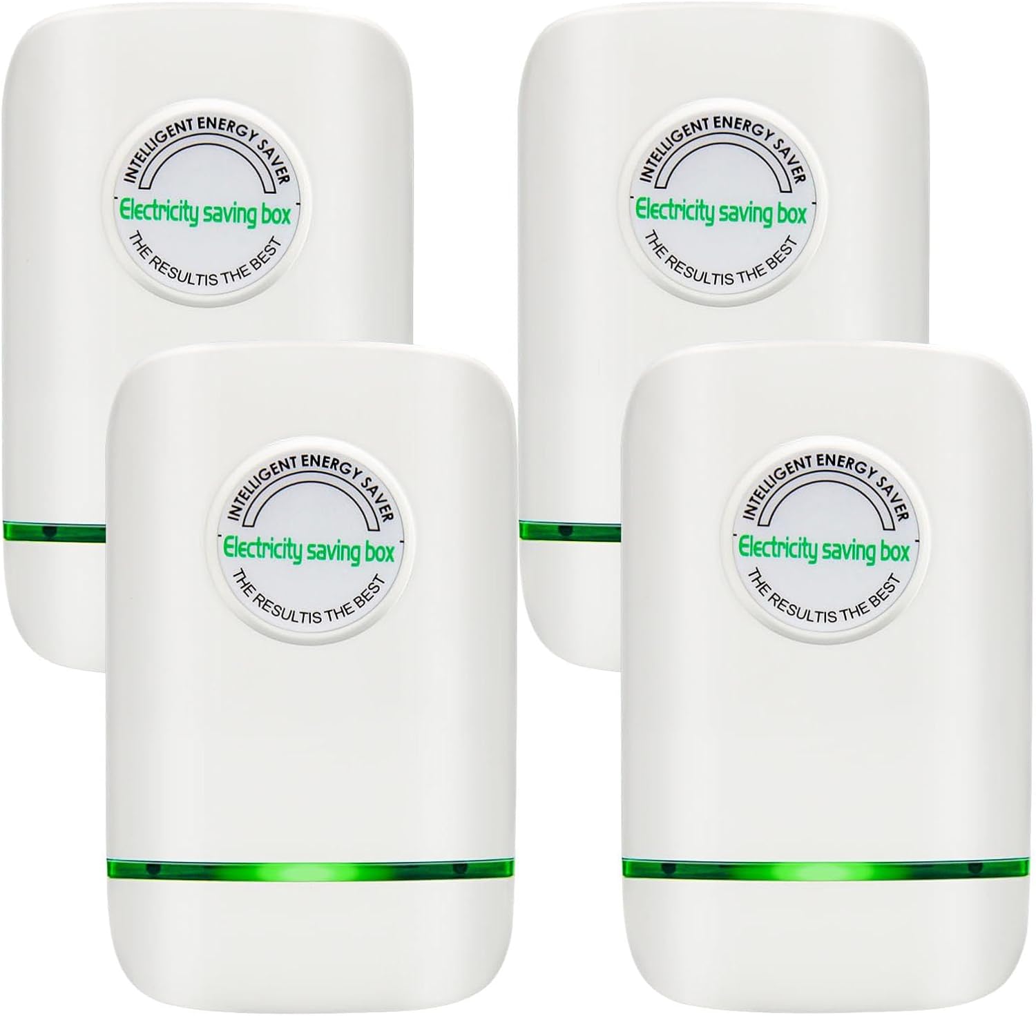 Electricity Saving Box,Stop Watt Energy Saving Device,Energy Saver Device Plug in - Reduce Electricity Bills with Voltage Stabilizer & Current Balancer,US Plug 90V-250V 30KW,White,4Pack