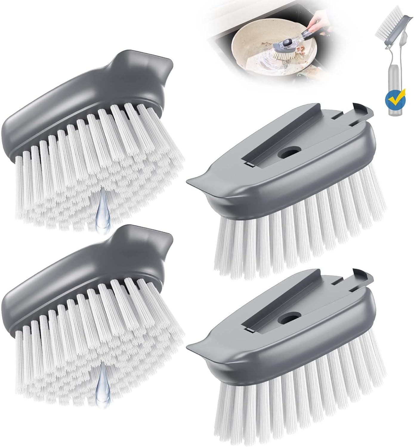 Dish Brush Replacement for OXO | Refill Head for OXO Dish Brush | Kitchen Dish Brush Replacement Head, Dish Scrub Brush Kitchen Gadgets Scrubbers