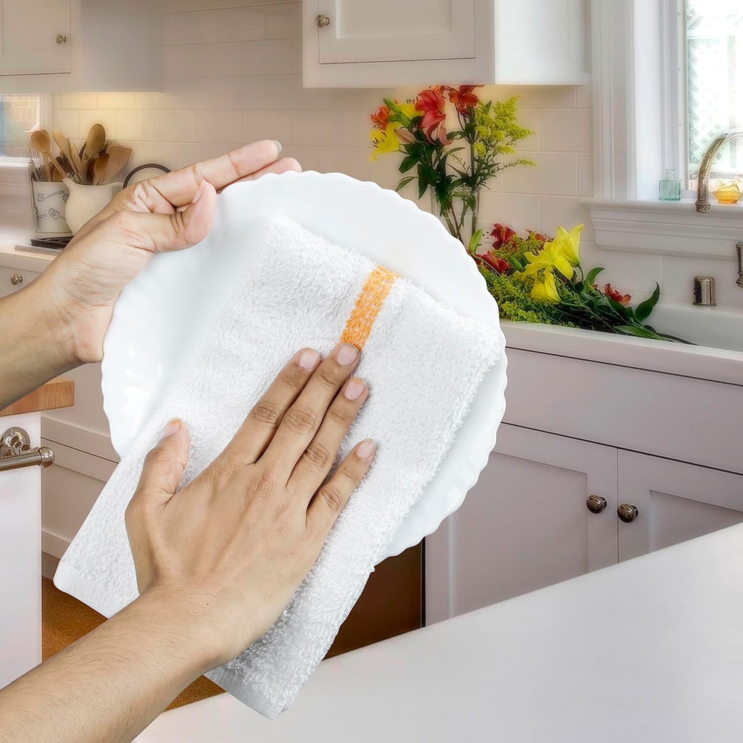 Bar Mop Towels Pack of 60 – Bulk Terry Cleaning Rags 16